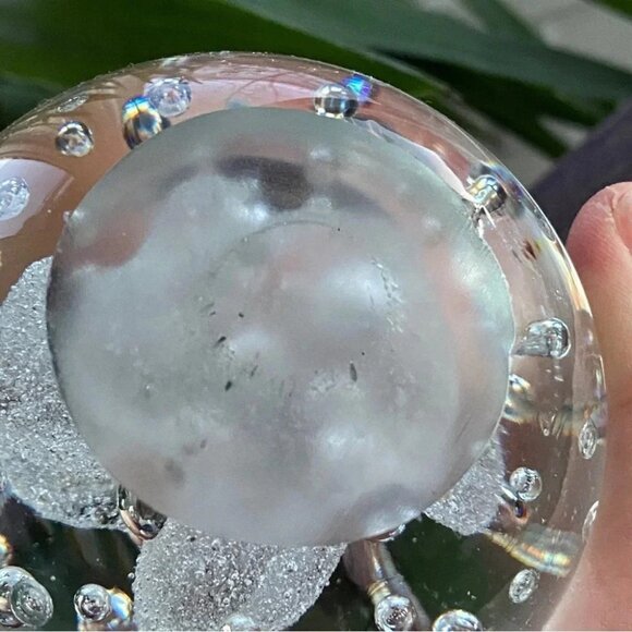 Clear Effervescent Art Glass Paperweight with Bubbles - One Only - Picture 11 of 13